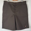 古着 ディッキーズ Dickies ショートパンツ ワーク センタープレス 大きいサイズ 半ズボン 短パン ワンポイントロゴ w42 ブラウン メンズ 【中古】(4)