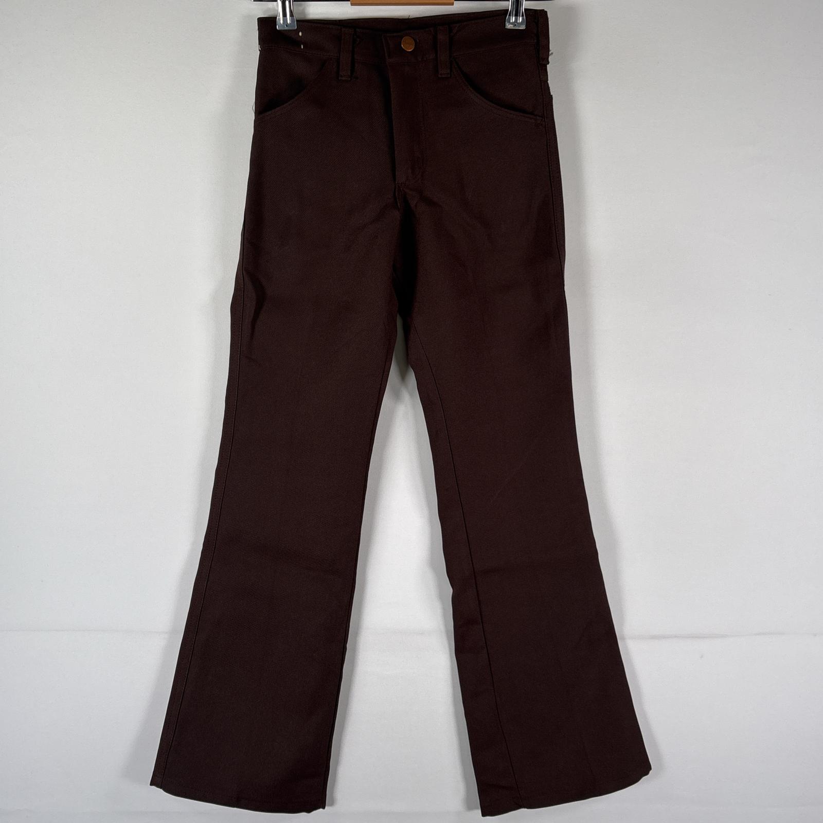 古着 ラングラー Wrangler USA製 スラックスパンツ デッドストック 長ズボン ランチャーパンツ TALON ブーツカット レディース w27 L30 ブラウン メンズ 【中古】