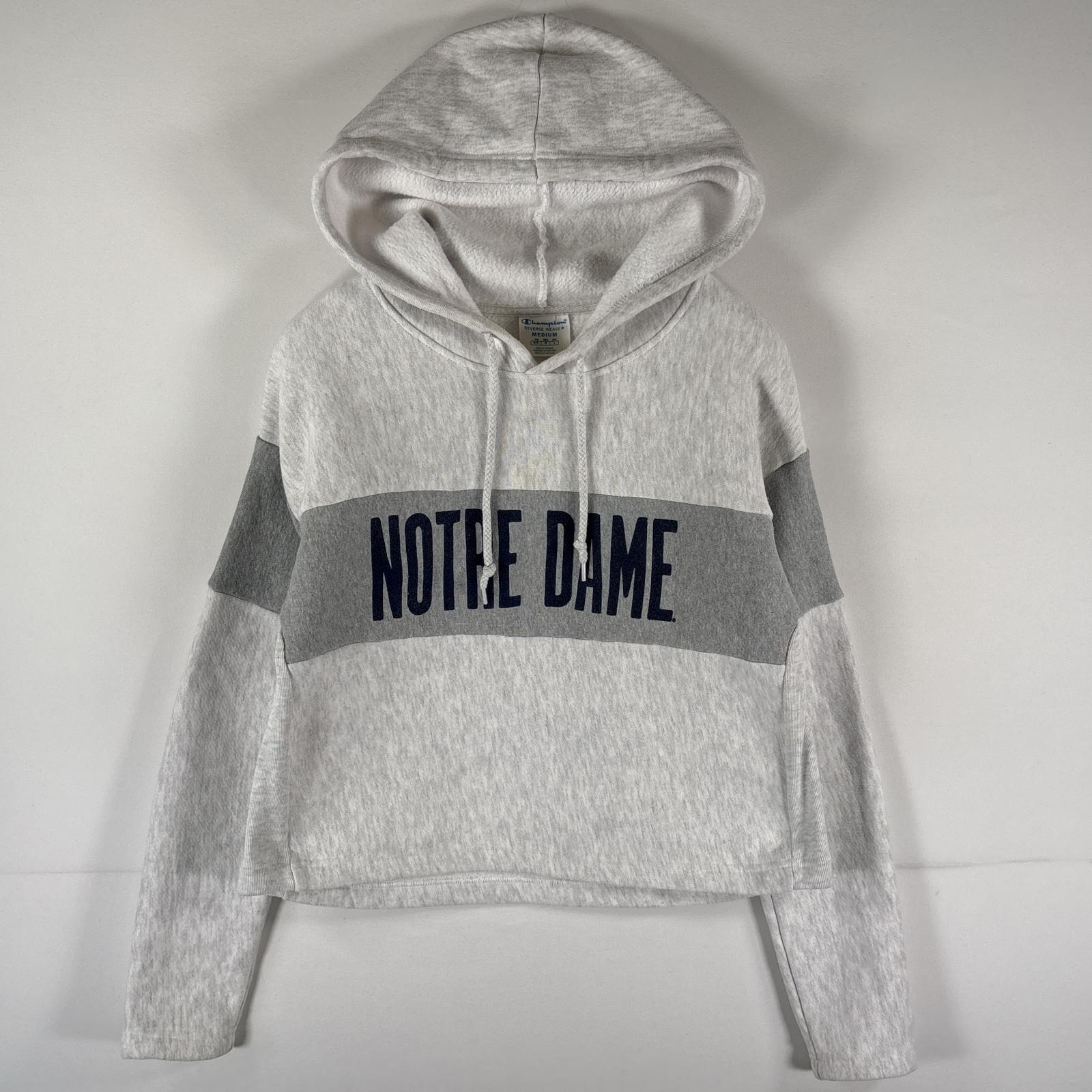 古着 チャンピオン Champion パーカー リバースウィーブ スウェット フーディ 短丈 ショート丈 カレッジロゴ MEDIUM ホワイト レディース 【中古】