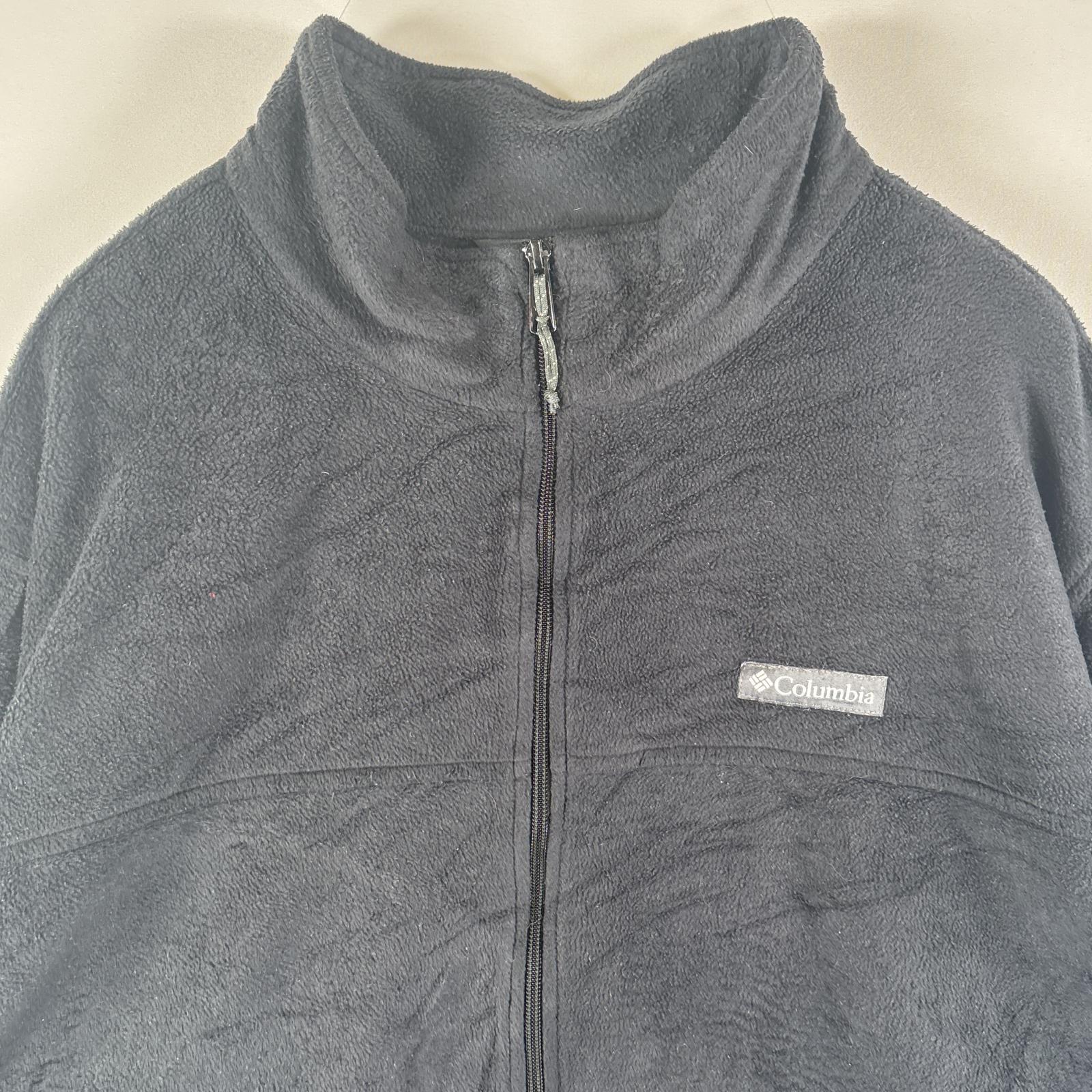 古着 コロンビア Columbia フルジップフリースジャケット ワンポイントロゴ刺繍 大きいサイズ アウトドア 3X ブラック メンズ 【中古】
