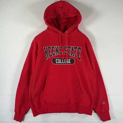 古着 チャンピオン Champion パーカー リバースウィーブ プルオーバー フーディ スウェット カレッジロゴプリント LARGE レッド メンズ 【中古】 古着 チャンピオン Champion パーカー リバースウィーブ プルオーバー フーディ スウェット カレッジロゴプリント LARGE レッド メンズ 【中古】