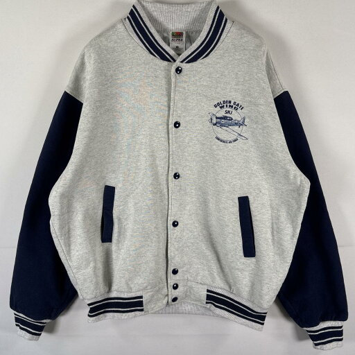古着 フルーツオブザルーム FRUIT OF THE LOOM スウェットスタジャン バックプリント アワードジャケット AIRFORCE L グレー メンズ 【中古】 古着 フルーツオブザルーム FRUIT OF THE LOOM スウェットスタジャン バックプリント アワードジャケット AIRFORCE L グレー メンズ 【中古】