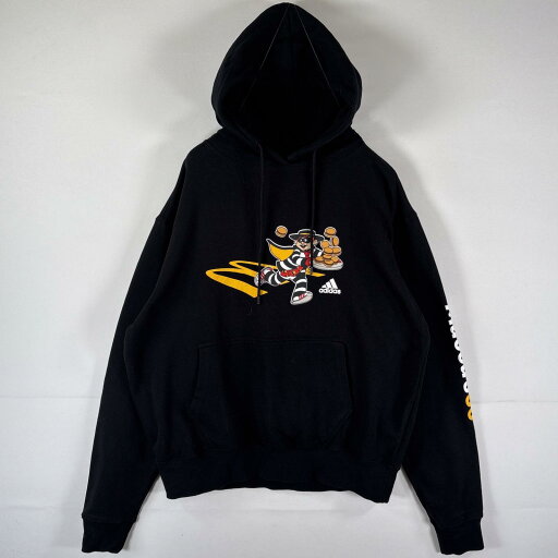 古着 アディダス adidas パーカー マクドナルドコラボ フーディ スウェット キャラクター プリント L ブラック メンズ 【中古】 古着 アディダス adidas パーカー マクドナルドコラボ フーディ スウェット キャラクター プリント L ブラック メンズ 【中古】