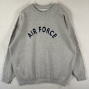 古着 スウェット ミリタリー トレーナー プルオーバー クルーネック プリントロゴ U.S.AIR FORCE 大きいサイズ XL相当 グレー メンズ 【中古】