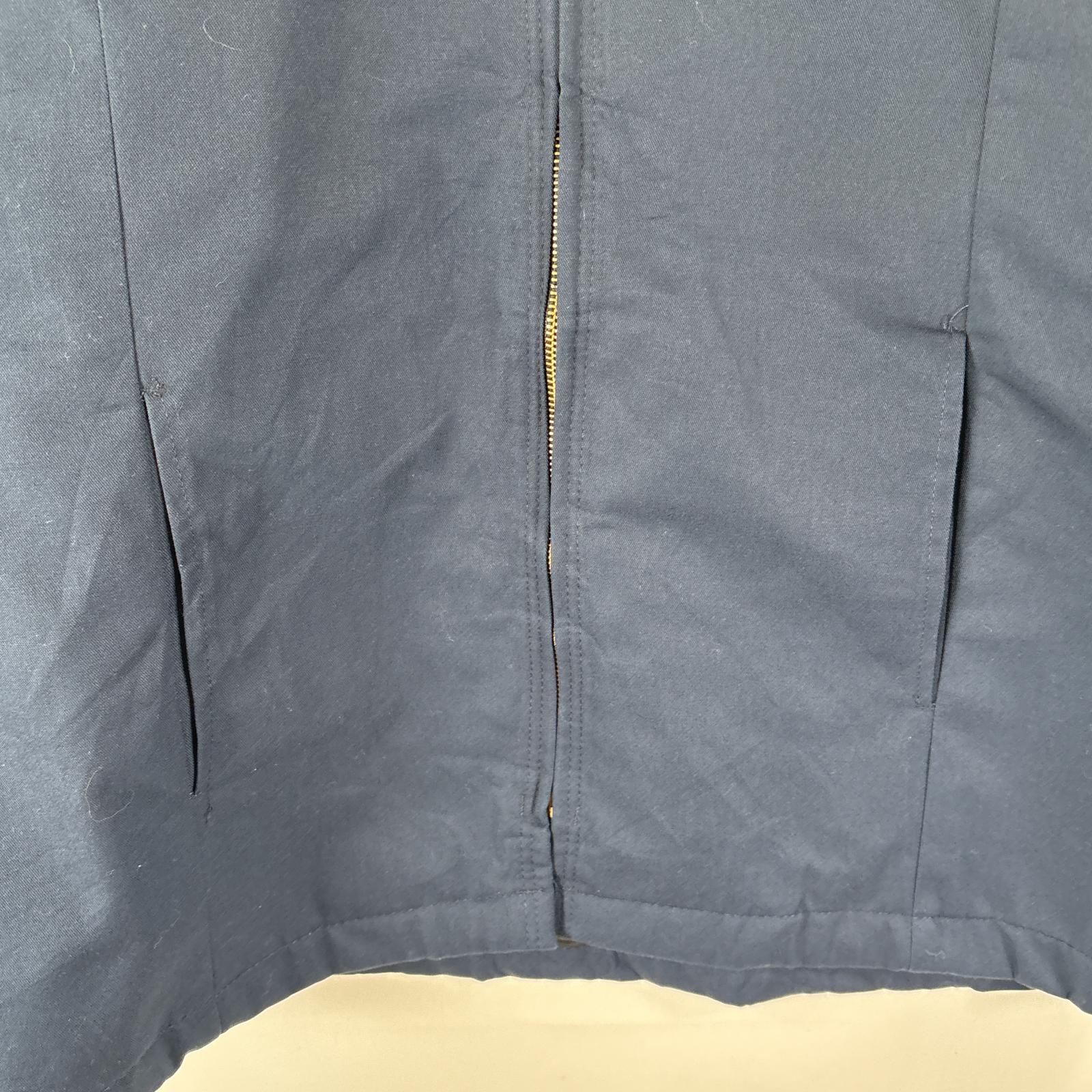 古着 Uni Wear ワークジャケット 中綿 ワッペン フルジップ 大きいサイズ キルティングライナー XXL ネイビー メンズ 【中古】