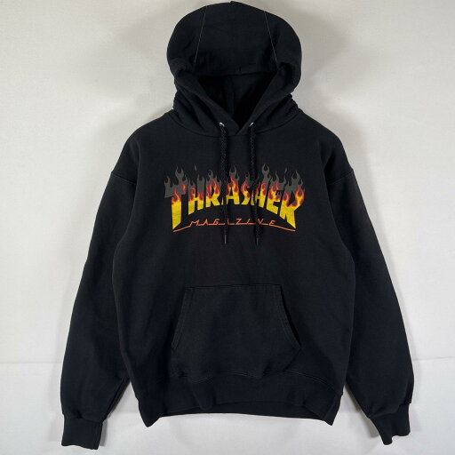 古着 スラッシャー THRASHER パーカー プルオーバー フーディ スウェット ファイヤーパターン スケーター ストリート S ブラック メンズ 【中古】 古着 スラッシャー THRASHER パーカー プルオーバー フーディ スウェット ファイヤーパターン スケーター ストリート S ブラック メンズ 【中古】