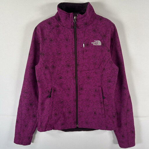 古着 ザ・ノースフェイス THE NORTH FACE ナイロンジャケット シェルジャケット フルジップ 花柄 ワンポイント XS パープル 総柄 レディース 【中古】 古着 ザ・ノースフェイス THE NORTH FACE ナイロンジャケット シェルジャケット フルジップ 花柄 ワンポイント XS パープル 総柄 レディース 【中古】