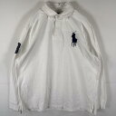 古着 ポロバイラルフローレン Polo by Ralph Lauren 長袖 ラガーシャツ ビッグポニー 大きいサイズ ワンポイントロゴ XL ホワイト メンズ 【中古】(4)