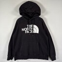 古着 ザ・ノースフェイス THE NORTH FACE パーカー スウェット フーディ ビッグロゴプリント アウトドア L ブラック レディース 【中古】