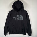 古着 ザ・ノースフェイス THE NORTH FACE パーカー スウェット プルオーバー ビッグロゴプリント XL ブラック メンズ 【中古】
