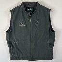 古着 Arborwear ベスト ダック地 ワーク LAGOON MARINE フルジップ 企業ロゴ刺繍 大きいサイズ XXL ダークグレー系 メンズ 【中古】(4)