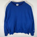 古着 チャンピオン Champion スウェット トレーナー リバースウィーブ 目無し クルーネック 大きいサイズ XXL ブルー メンズ 【中古】(4)