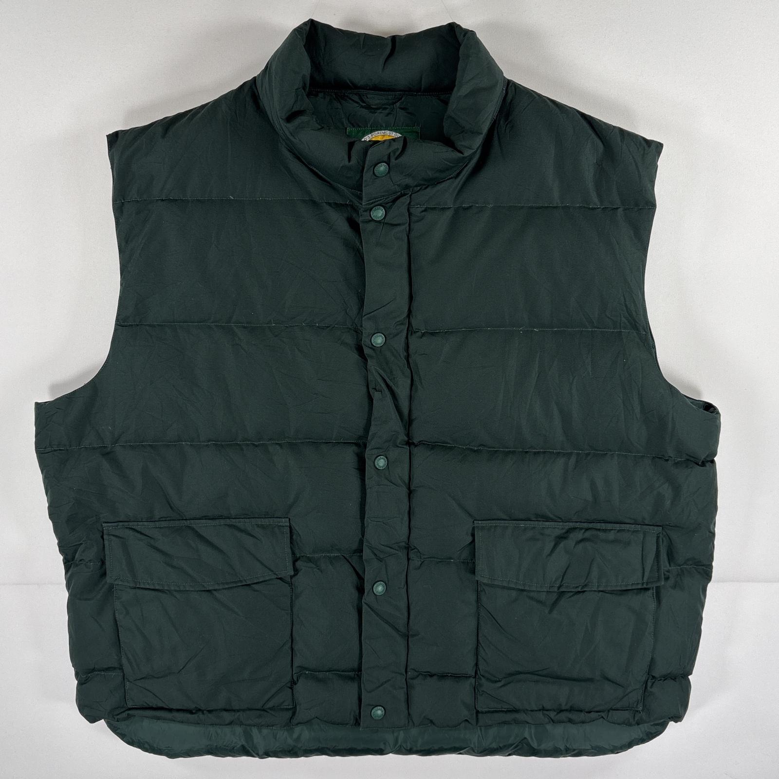 古着 カベラス Cabelas ダウンベスト グースダウン 大きいサイズ フルジップ アウトドア Goose Down 2XL グリーン メンズ 【中古】