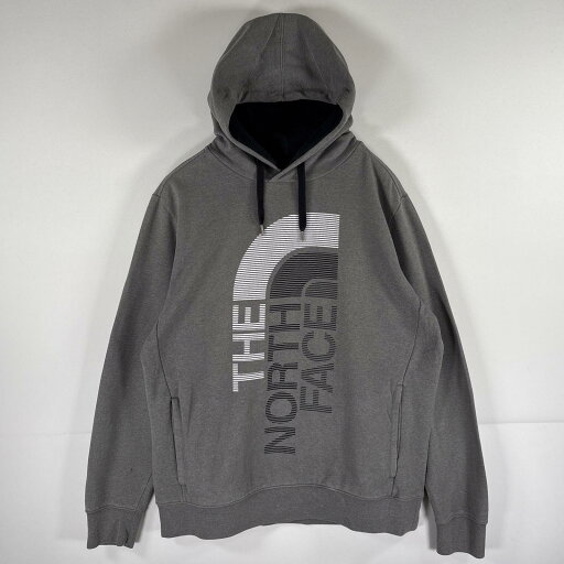 古着 ザ・ノースフェイス THE NORTH FACE パーカー プルオーバー フーディ スウェット ビッグロゴプリント L ダークグレー系 メンズ 【中古】 古着 ザ・ノースフェイス THE NORTH FACE パーカー プルオーバー フーディ スウェット ビッグロゴプリント L ダークグレー系 メンズ 【中古】
