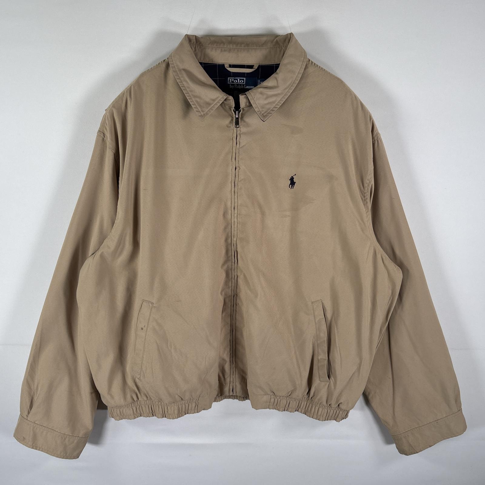 古着 ポロバイラルフローレン Polo by Ralph Lauren スウィングトップジャケット フルジップ ブルゾン ワンポイント XXL ベージュ系 メンズ 【中古】