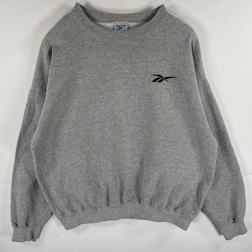 古着 リーボック Reebok USA製 スウェット トレーナー クルーネック プルオーバー ワンポイントロゴ刺繍 L グレー メンズ 【中古】 古着 リーボック Reebok USA製 スウェット トレーナー クルーネック プルオーバー ワンポイントロゴ刺繍 L グレー メンズ 【中古】