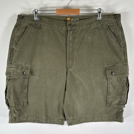 古着 カーハート Carhartt ショートパンツ ダック地 ワーク 半ズボン ハーフパンツ 短パン 大きいサイズ w42 カーキ系 メンズ 【中古】 古着 カーハート Carhartt ショートパンツ ダック地 ワーク 半ズボン ハーフパンツ 短パン 大きいサイズ w42 カーキ系 メンズ 【中古】