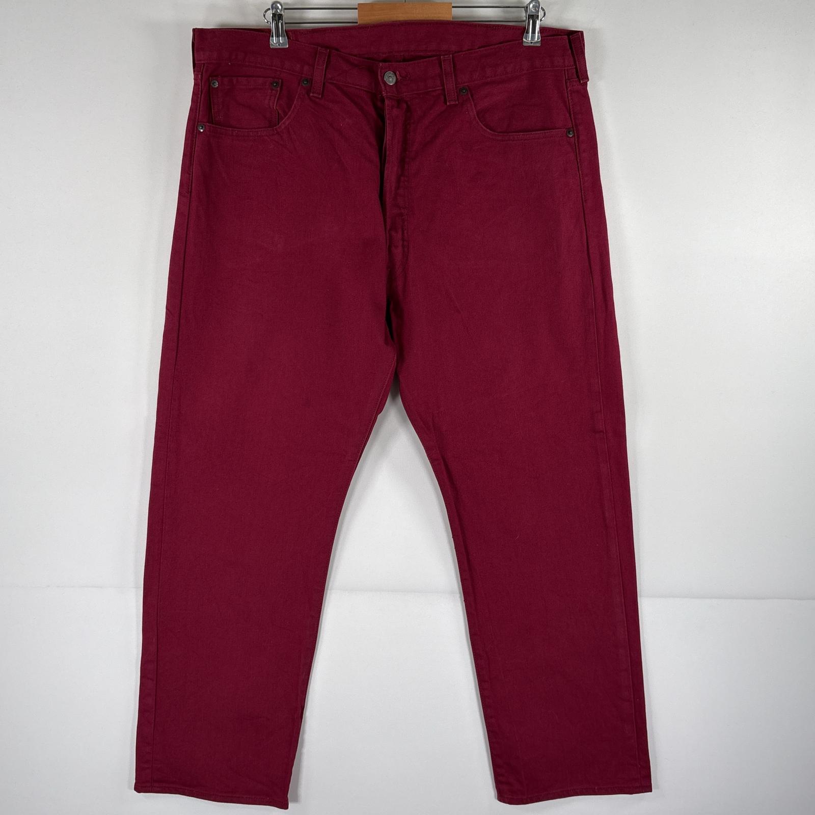 古着 リーバイス Levi's デニムパンツ 501 ストレート ジーパン ボタンフライ ジーンズ 5ポケット 大きいサイズ w40 L30 バーガンディ メンズ 【中古】