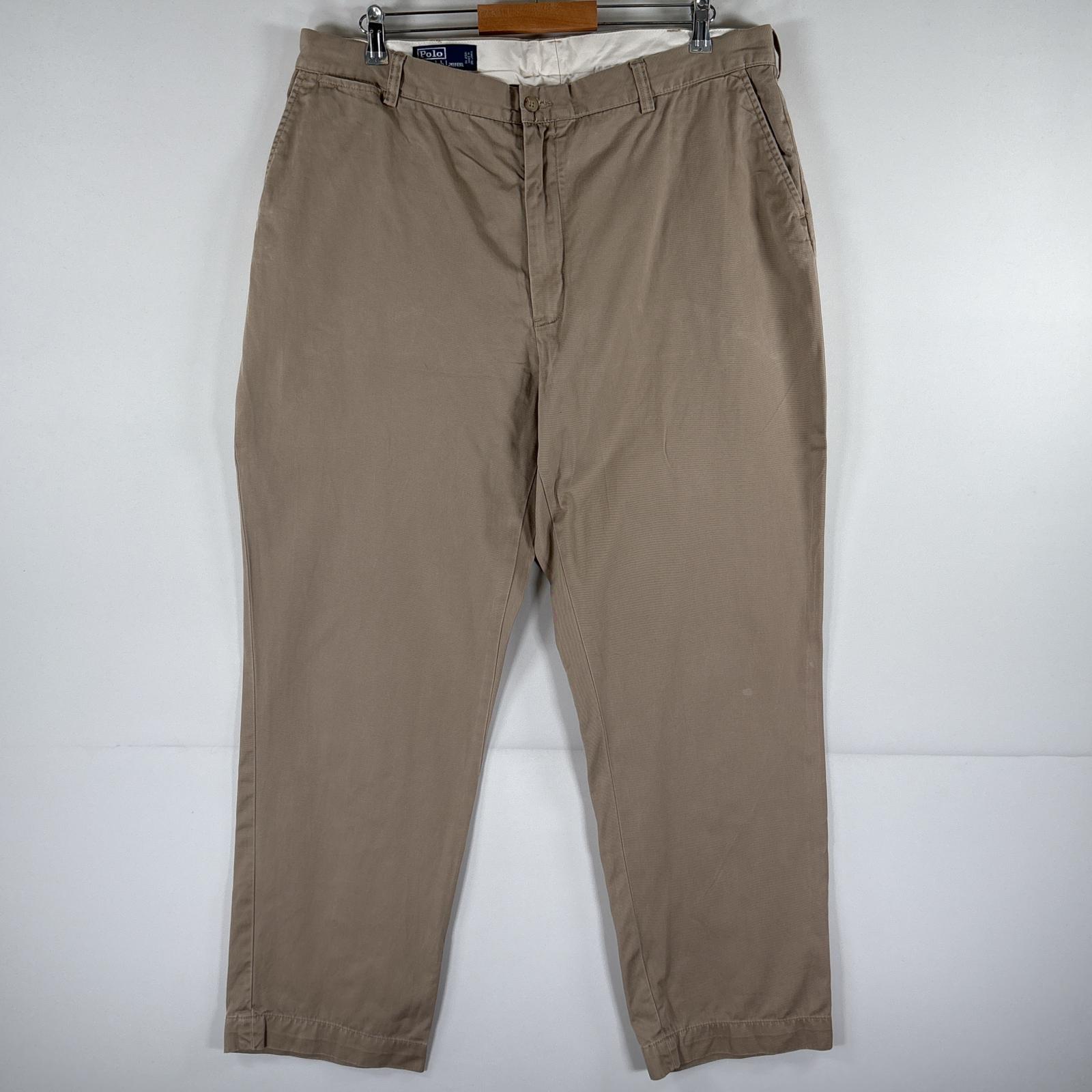 古着 ポロバイラルフローレン Polo by Ralph Lauren コットンパンツ ポロチノ テーパード 大きいサイズ w40 L32 ベージュ系 メンズ 【中古】