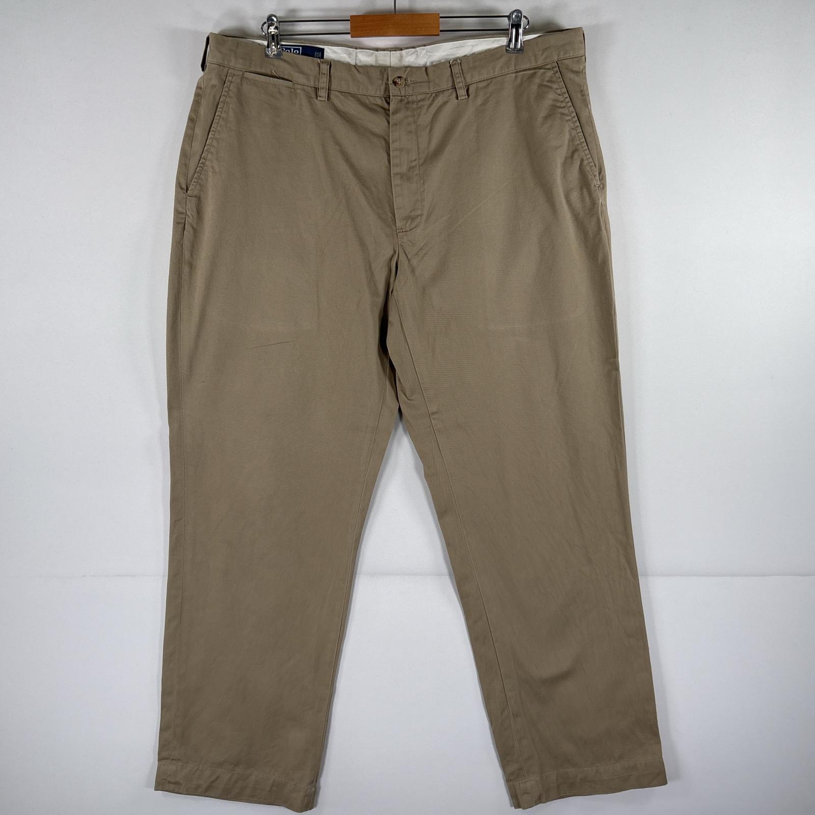 古着 ポロバイラルフローレン Polo by Ralph Lauren コットンパンツ ポロチノ 大きいサイズ PRESTON PANT w40 L32 ベージュ系 メンズ 【中古】