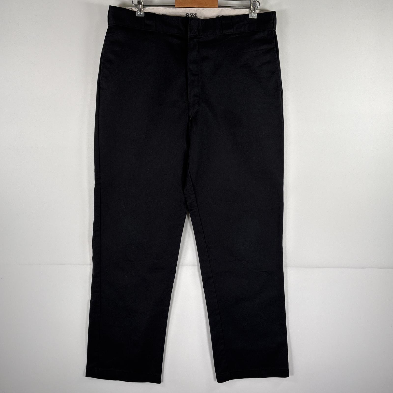 古着 ディッキーズ Dickies ワークパンツ 874 大きいサイズ チノパン ストレート ワンポイントロゴ w38 L32 ブラック メンズ 【中古】