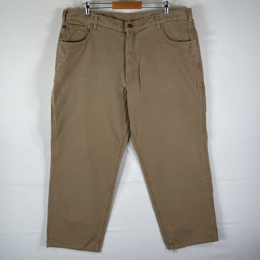 古着 カーハート Carhartt ワークパンツ ダック地 ペインター ワンポイントロゴ カーゴ 作業着 ジップ w42 L30 ベージュ メンズ 【中古】 古着 カーハート Carhartt ワークパンツ ダック地 ペインター ワンポイントロゴ カーゴ 作業着 ジップ w42 L30 ベージュ メンズ 【中古】