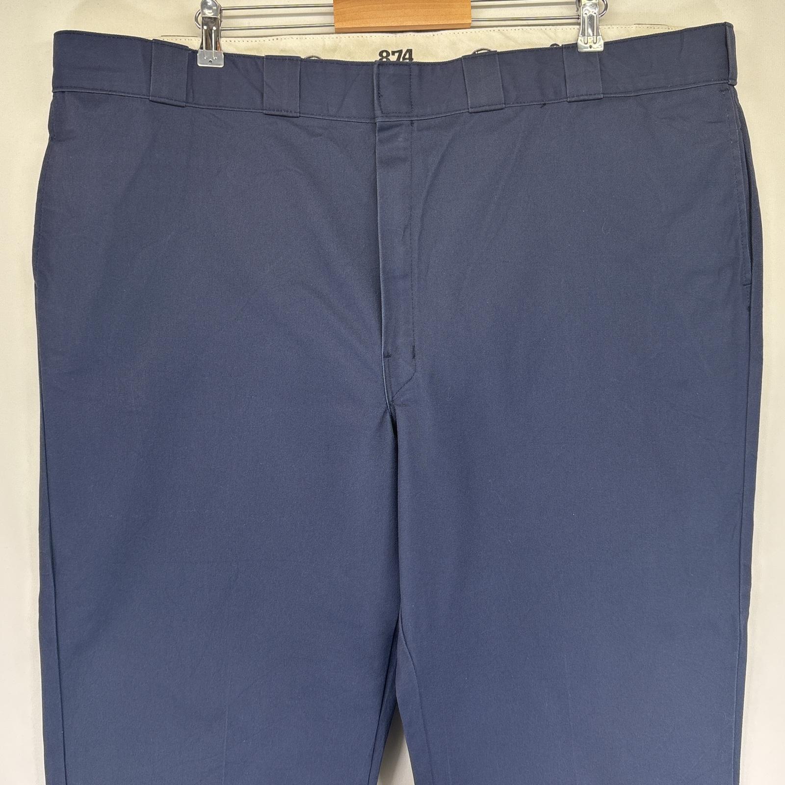 古着 ディッキーズ Dickies ワークパンツ 874 チノパン ワンポイントロゴ 大きいサイズ オリジナルフィット ストレート w48 L32 ネイビー メンズ 【中古】