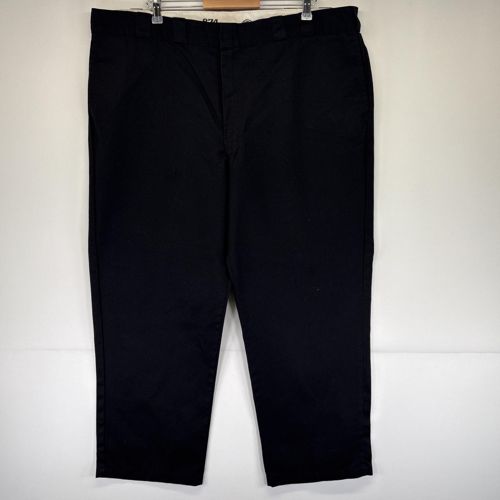 古着 ディッキーズ Dickies ワークパンツ 874 チノパン 大きいサイズ テーパード ワンポイントロゴ w44 L30 ブラック メンズ 【中古】