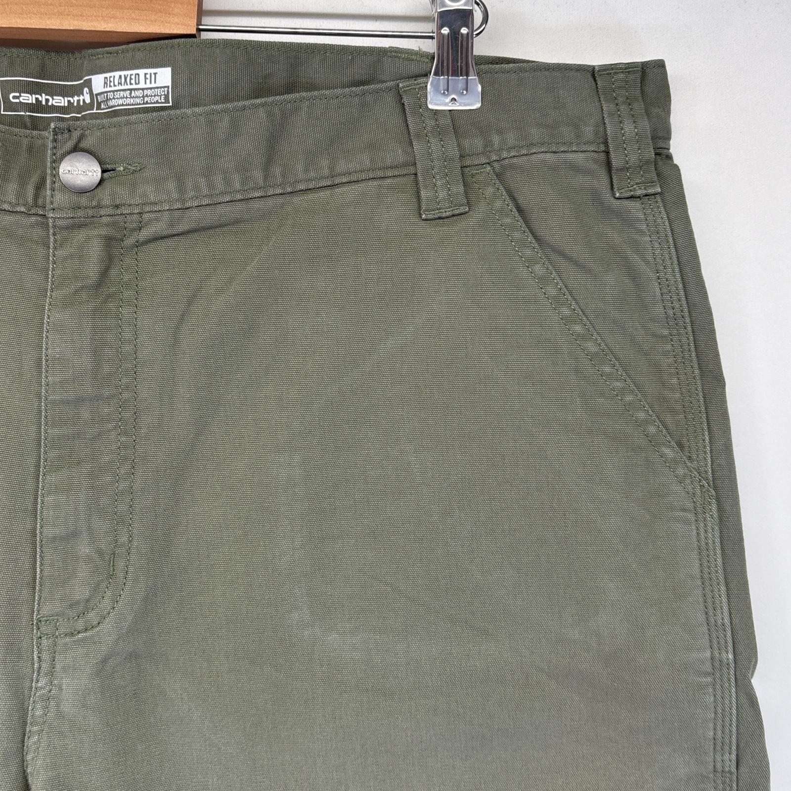 古着 カーハート Carhartt ショートパンツ ダック ペインターパンツ 大きいサイズ ワーク ハーフパンツ w40 グリーン系 メンズ 【中古】