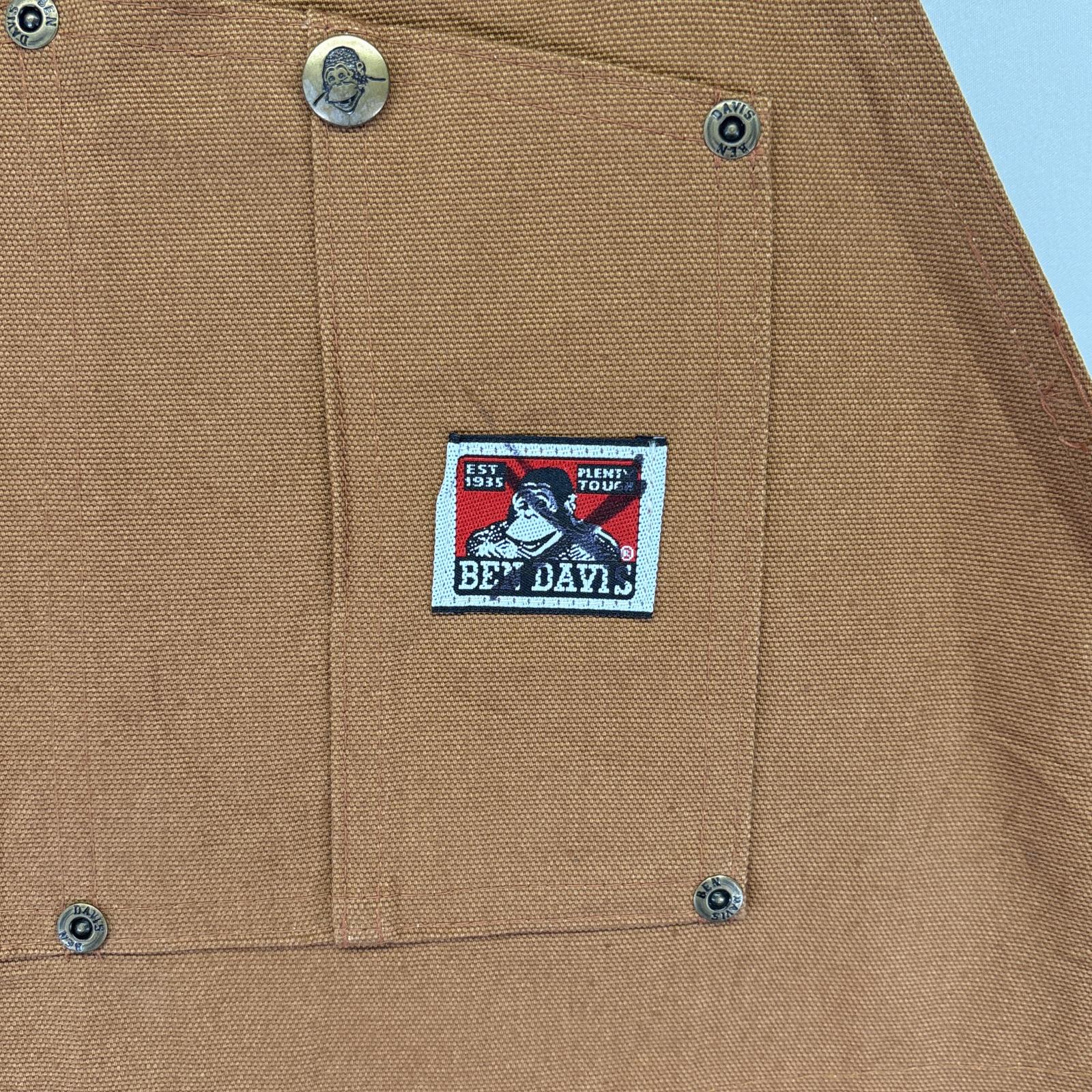 古着 ベンデイビス BEN DAVIS オーバーオール デッドストック タグ付き ダック ダブルニー エプロン付き 大きいサイズ w40 L32 ブラウン メンズ 【中古】