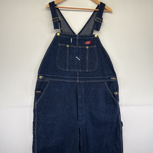 古着 ディッキーズ Dickies オーバーオール デニム ワーク ワンポイントロゴ 大きいサイズ 胸ポケット w44 L30 ブルー メンズ 【中古】 古着 ディッキーズ Dickies オーバーオール デニム ワーク ワンポイントロゴ 大きいサイズ 胸ポケット w44 L30 ブルー メンズ 【中古】