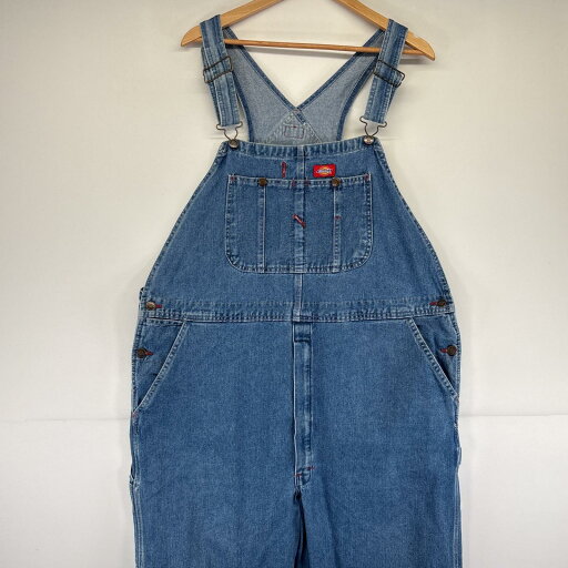 古着 ディッキーズ Dickies オーバーオール デニム ワーク ワンポイントロゴ 大きいサイズ 胸ポケット w42 L32 ブルー メンズ 【中古】 古着 ディッキーズ Dickies オーバーオール デニム ワーク ワンポイントロゴ 大きいサイズ 胸ポケット w42 L32 ブルー メンズ 【中古】