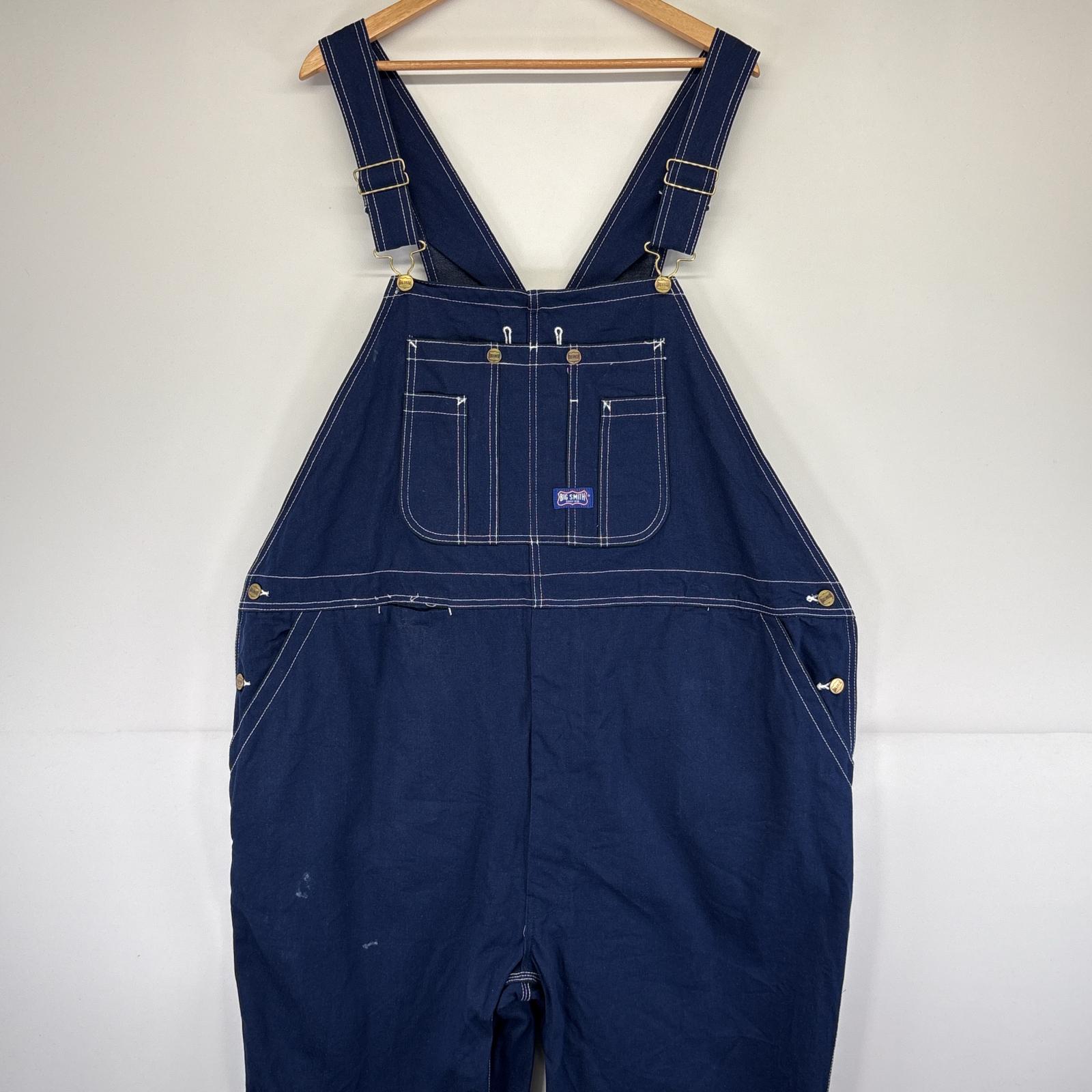 古着 ビッグスミス Big Smith オーバーオール デッドストック ワーク デニム ワンポイントロゴ 大きいサイズ w50 L32 インディゴブルー メンズ 【中古】