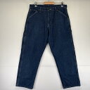 古着 ラングラー Wrangler デニムパンツ ペインター ワーク フリースライナー ワンポイントロゴ w32 L30 ブルー メンズ 【中古】(4)
