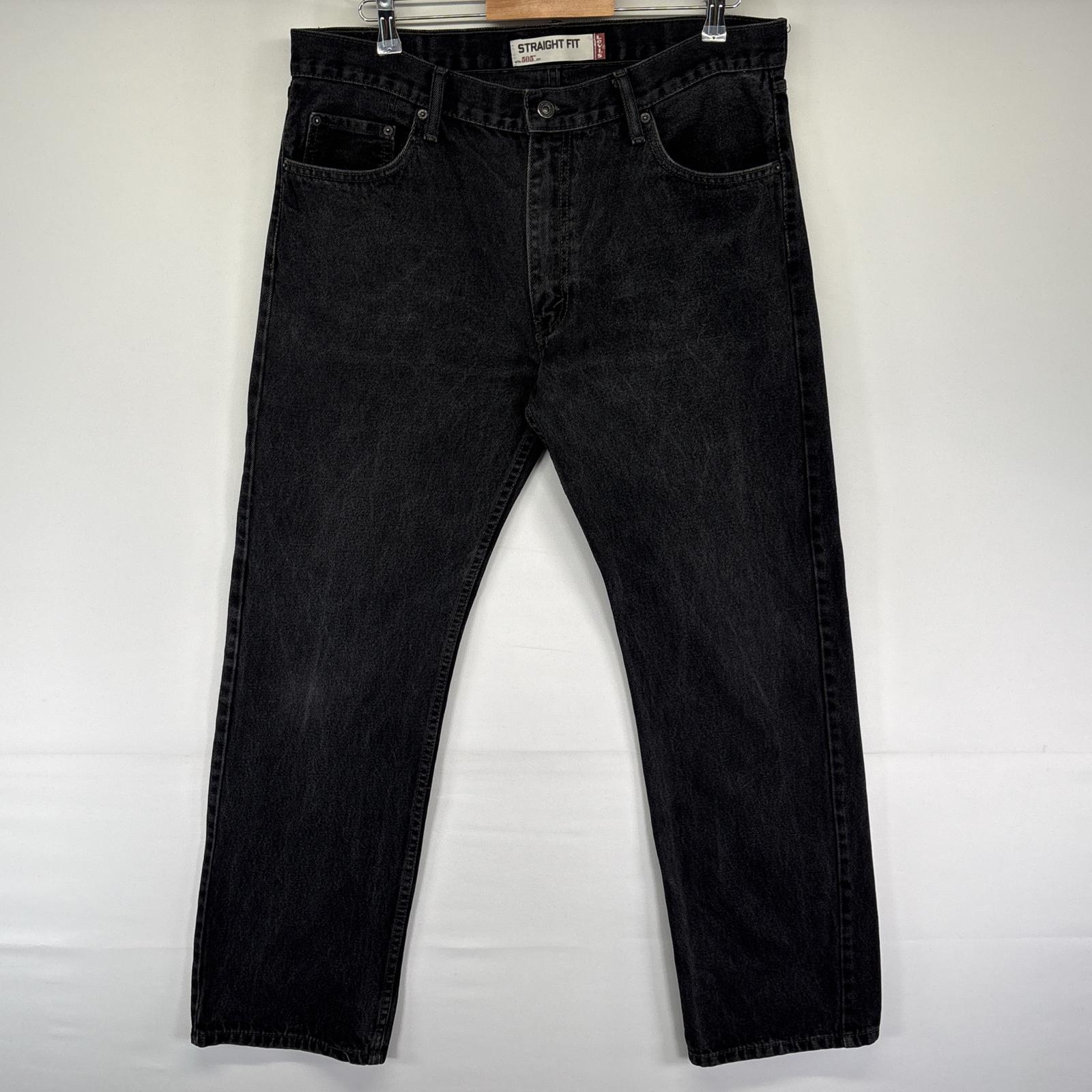 古着 リーバイス Levi's デニムパンツ 505 ストレート ジーパン ジーンズ 色落ち ヒゲ 長ズボン ブラック メンズ 【中古】