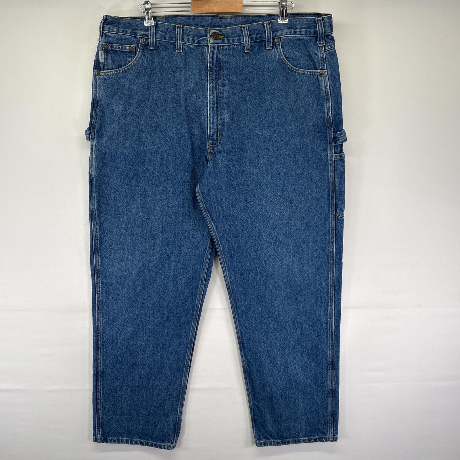 Rakuten - 古着 カーハート Carhartt デニムパンツ ペインター ワーク ワンポイントロゴ 作業着 ハンマーフック 大きいサイズ ブルー メンズ 【中古】