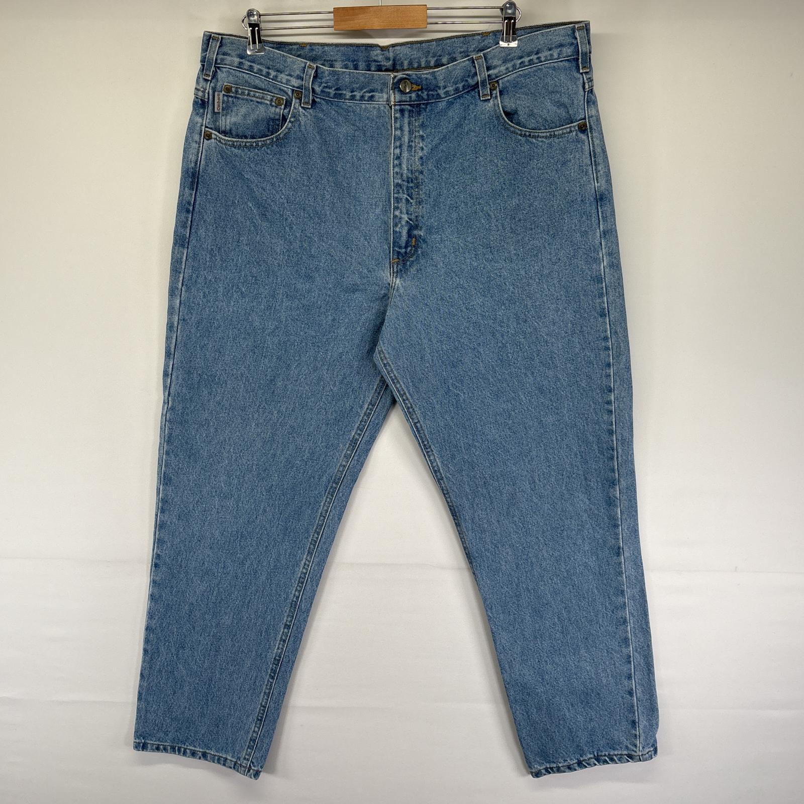 古着 カーハート Carhartt デニムパンツ テーパード 5ポケット ジップ ジーンズ ジーパン 長ズボン 色落ち w42 L30 ブルー メンズ 【中古】(4)