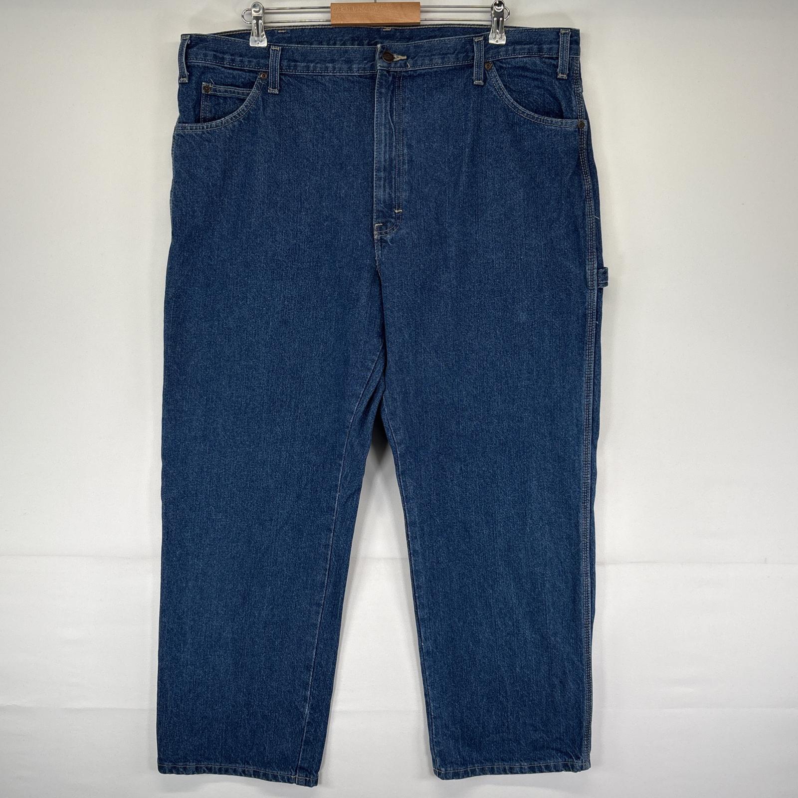 古着 ディッキーズ Dickies デニムパンツ ペインターパンツ ワーク 大きいサイズ ワンポイントロゴ w42 L30 ブルー メンズ 【中古】