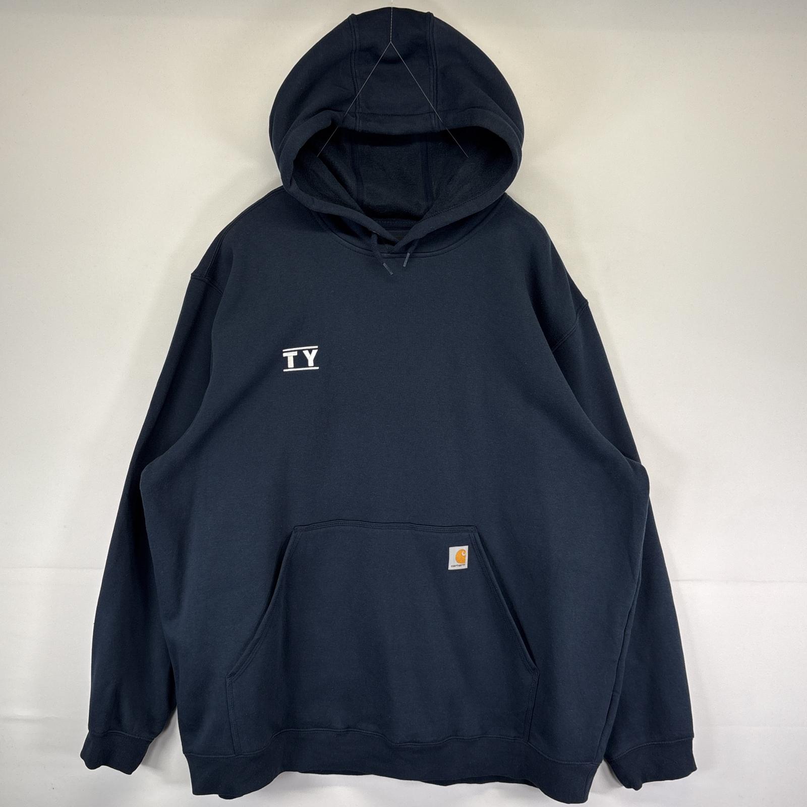 古着 カーハート Carhartt パーカー スウェット 大きいサイズ ワーク プルオーバー 3XL ネイビー メンズ 【中古】