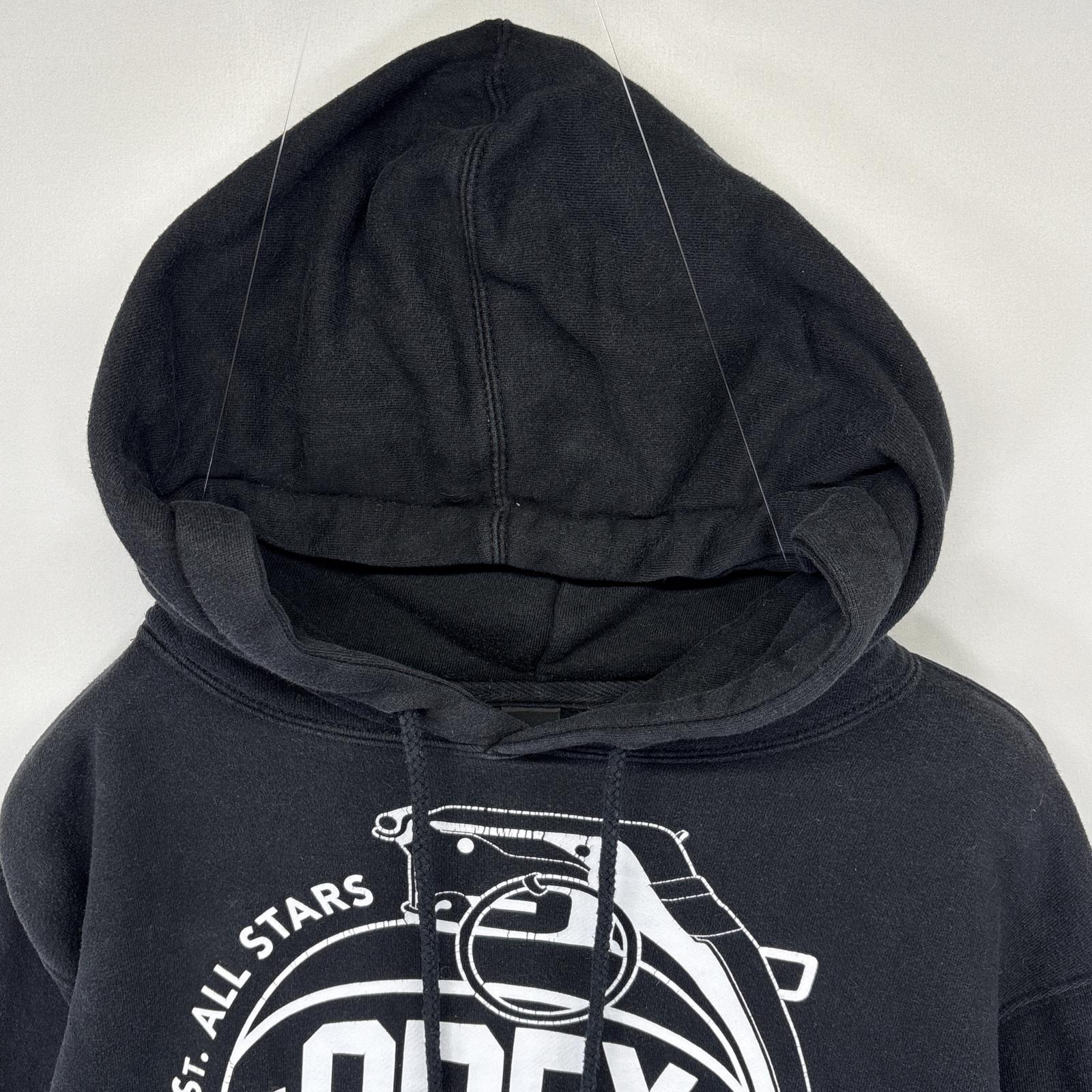 古着 オーベイ OBEY パーカー スウェット フーディ ロゴプリント プルオーバー ビッグロゴ ブラック メンズ 【中古】