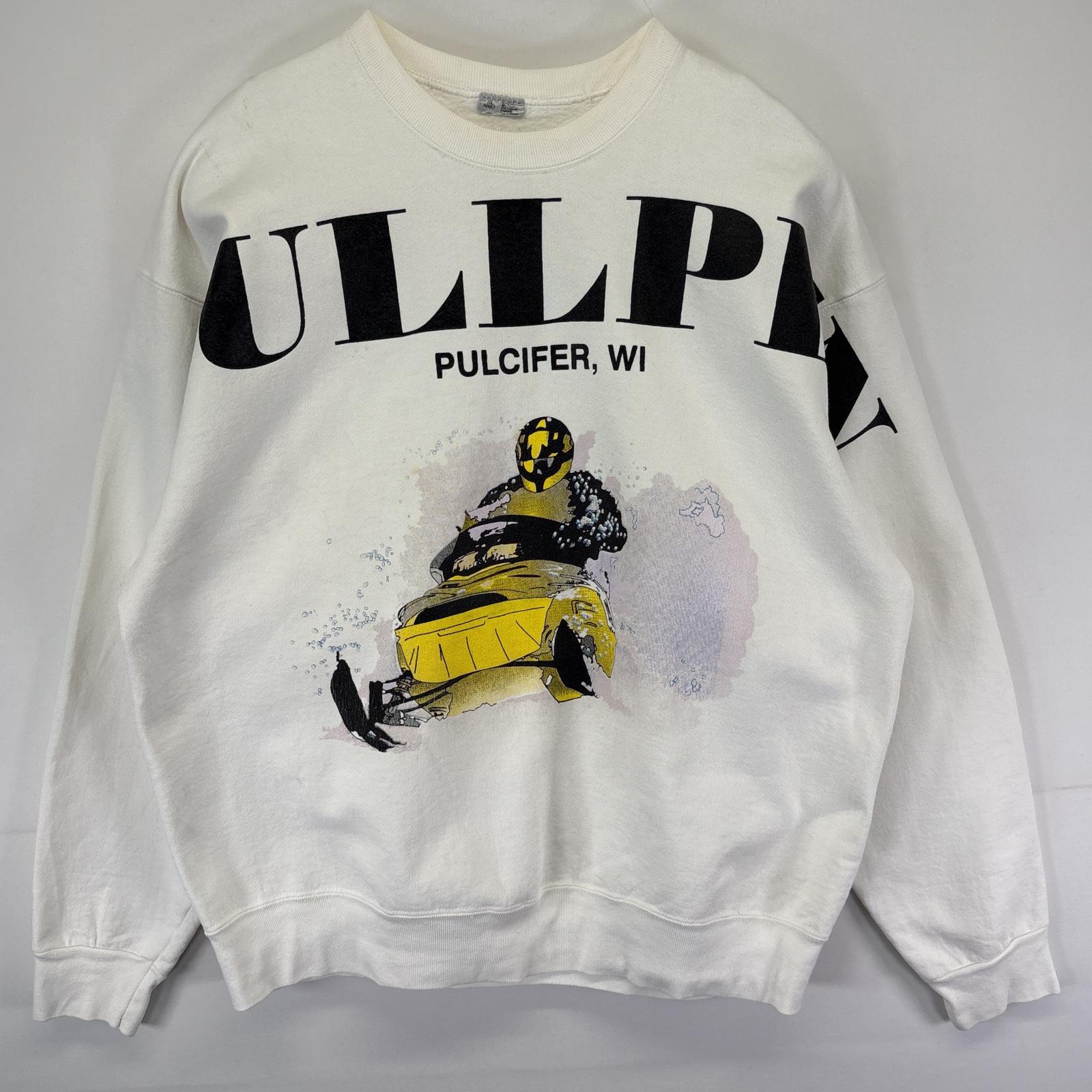 古着 90's/90年代 スウェット スキーデザインプリント トレーナー 大きいサイズ ビッグロゴ クルーネック XL ホワイト メンズ 【中古】(4)