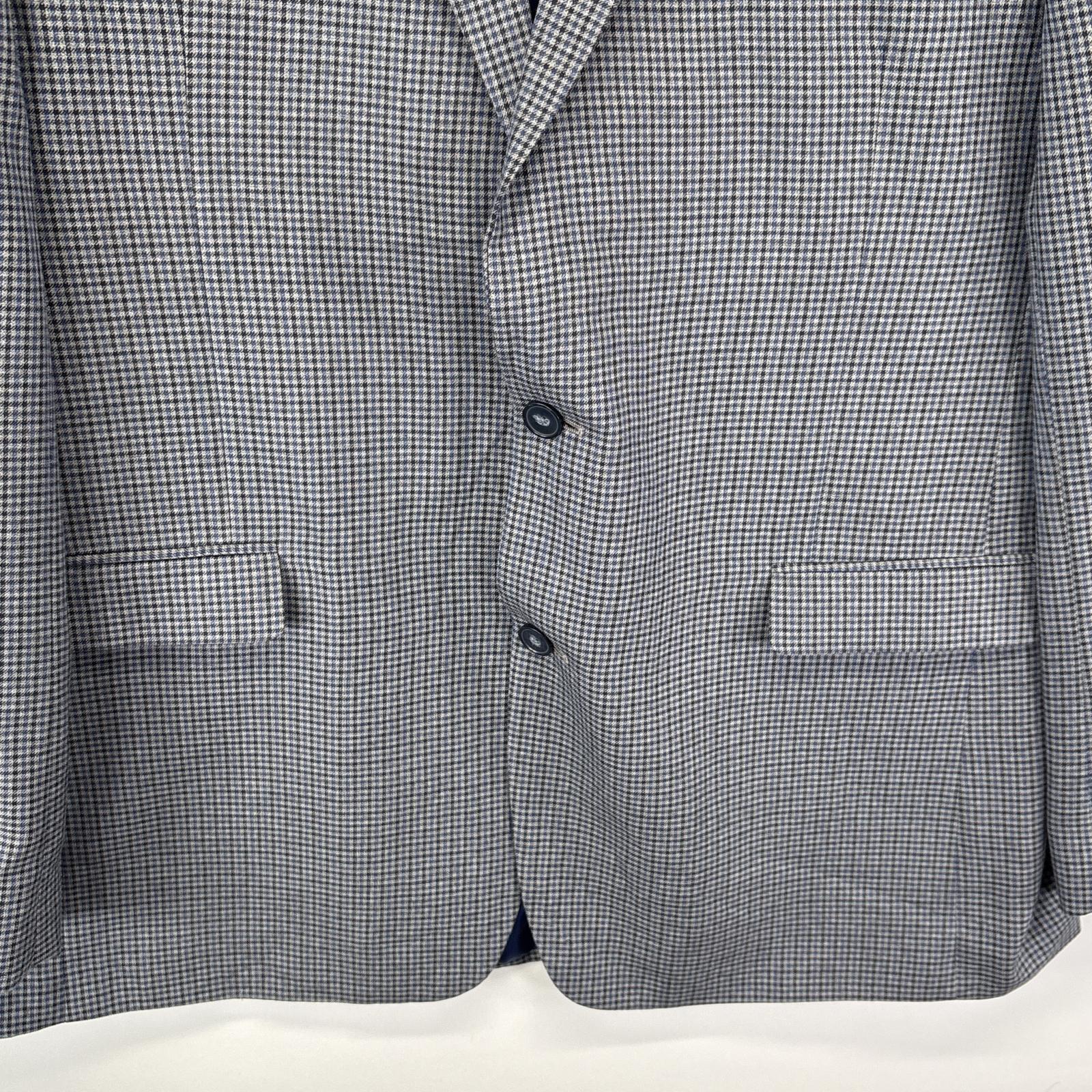 古着 トミーヒルフィガー TOMMY HILFIGER テーラードジャケット スーツ ブレザー 大きいサイズ チェック柄 千鳥 46L グレー メンズ 【中古】