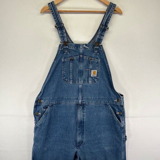 古着 カーハート Carhartt オーバーオール デニム ワーク ワンポイントロゴ 大きいサイズ w42 L34 ブルー メンズ 【中古】 古着 カーハート Carhartt オーバーオール デニム ワーク ワンポイントロゴ 大きいサイズ w42 L34 ブルー メンズ 【中古】