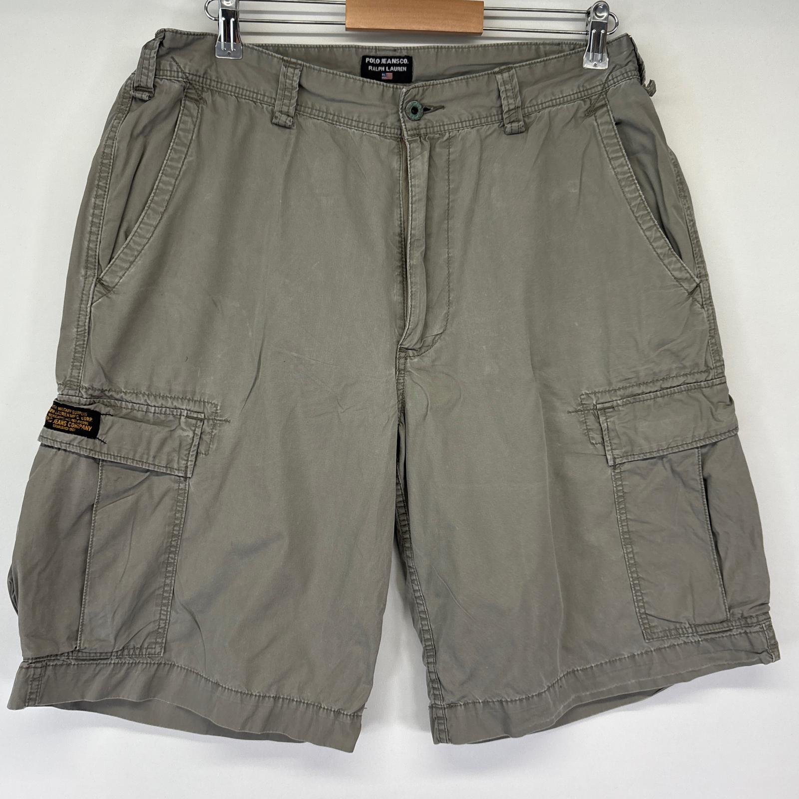 古着 ポロジーンズ ラルフローレン ショートパンツ カーゴ ハーフ ミリタリータイプ ハーフ 半ズボン 短パン w38 グレー系 メンズ 【中古】