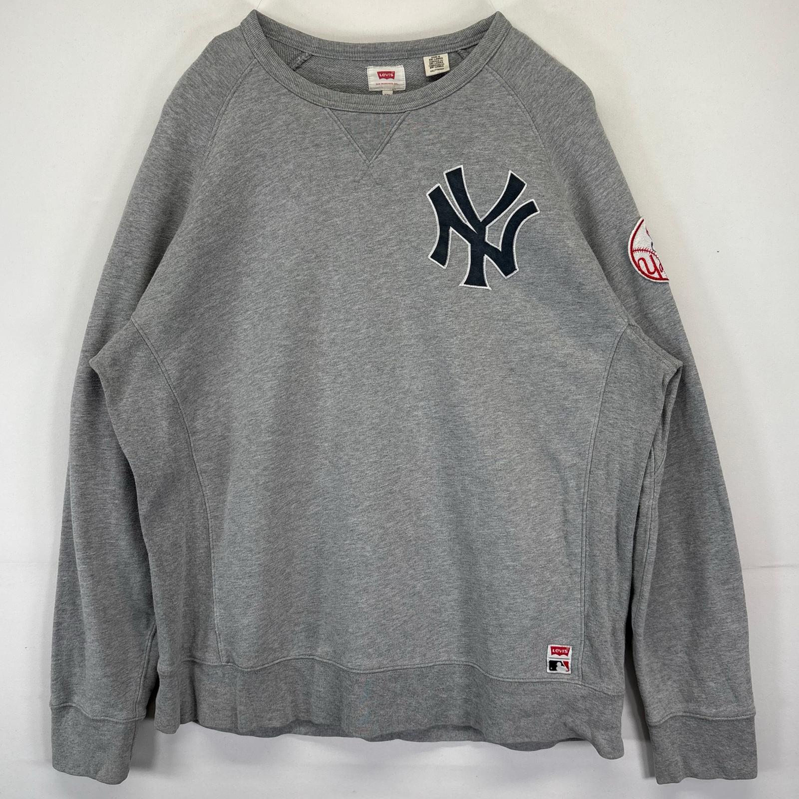 古着 リーバイス Levi's スウェット 大きいサイズ トレーナー ヤンキースロゴ ワッペン XXL グレー系 メンズ 【中古】