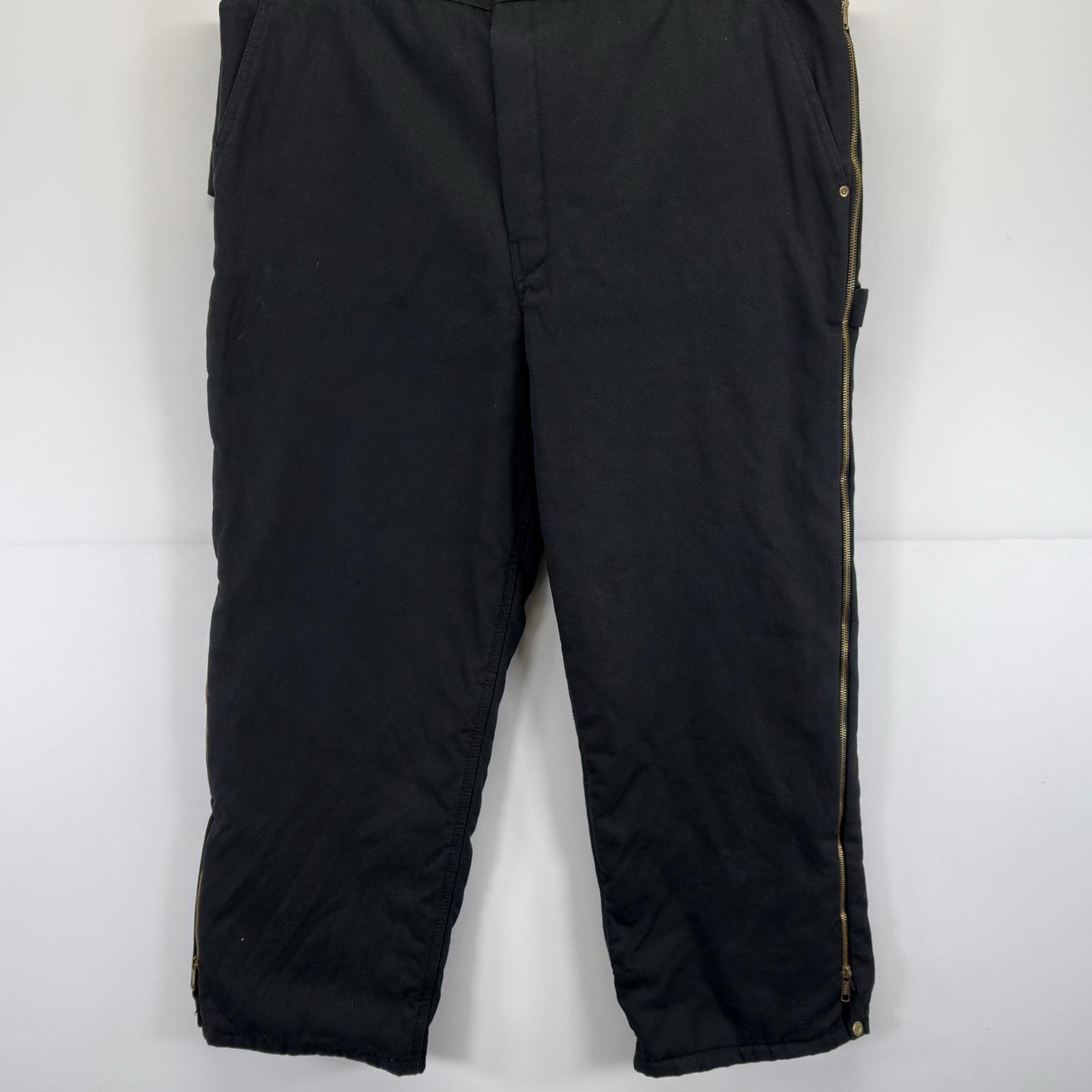 古着 walls ダック オーバーオール BLIZZARD PRUF ワンポイントロゴ 中綿 XL TALL ブラック メンズ 【中古】