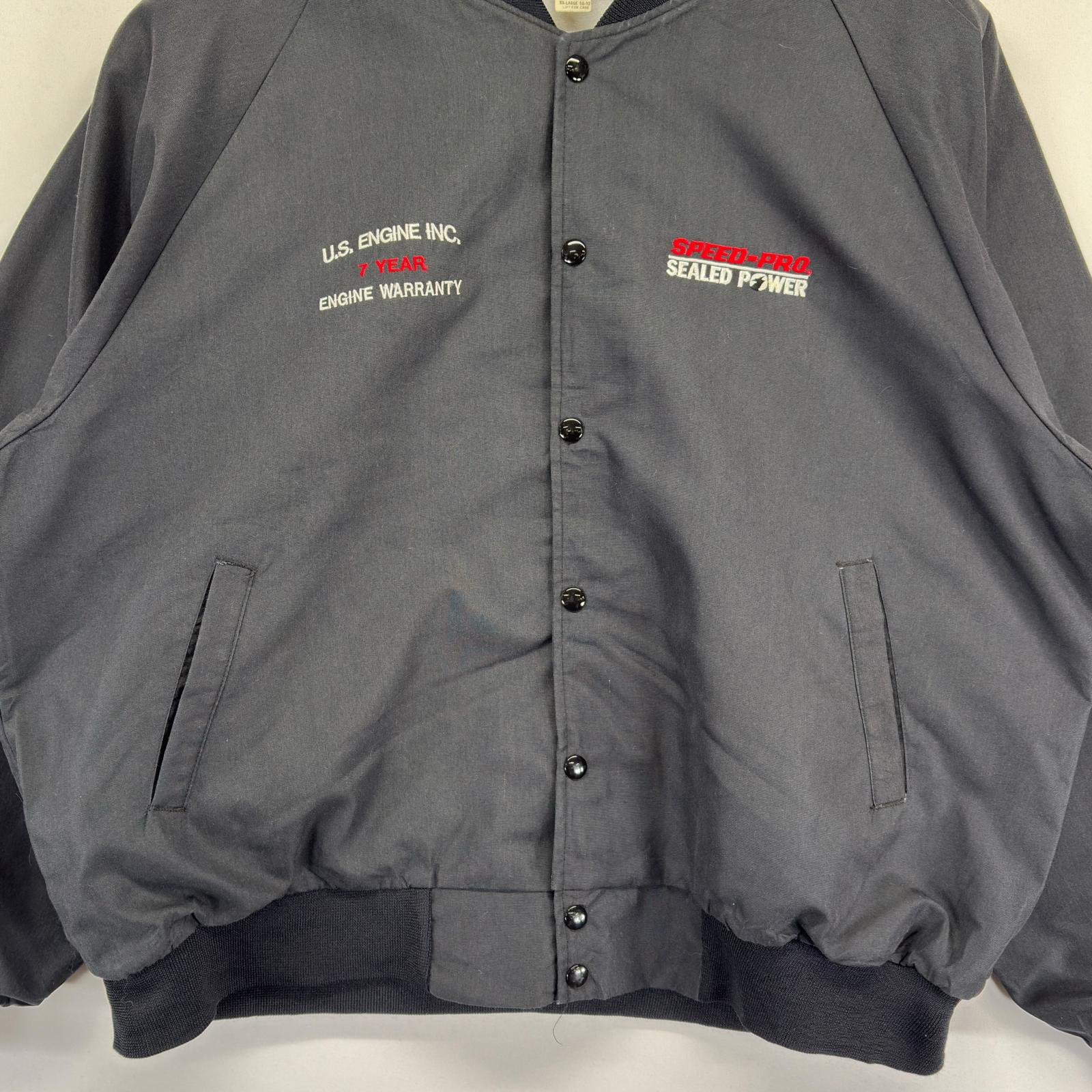 古着 HART WELL USA製 ナイロンジャケット スタジャン 刺繍 大きいサイズ スポーツ ワーク 2XL ブラック メンズ 【中古】