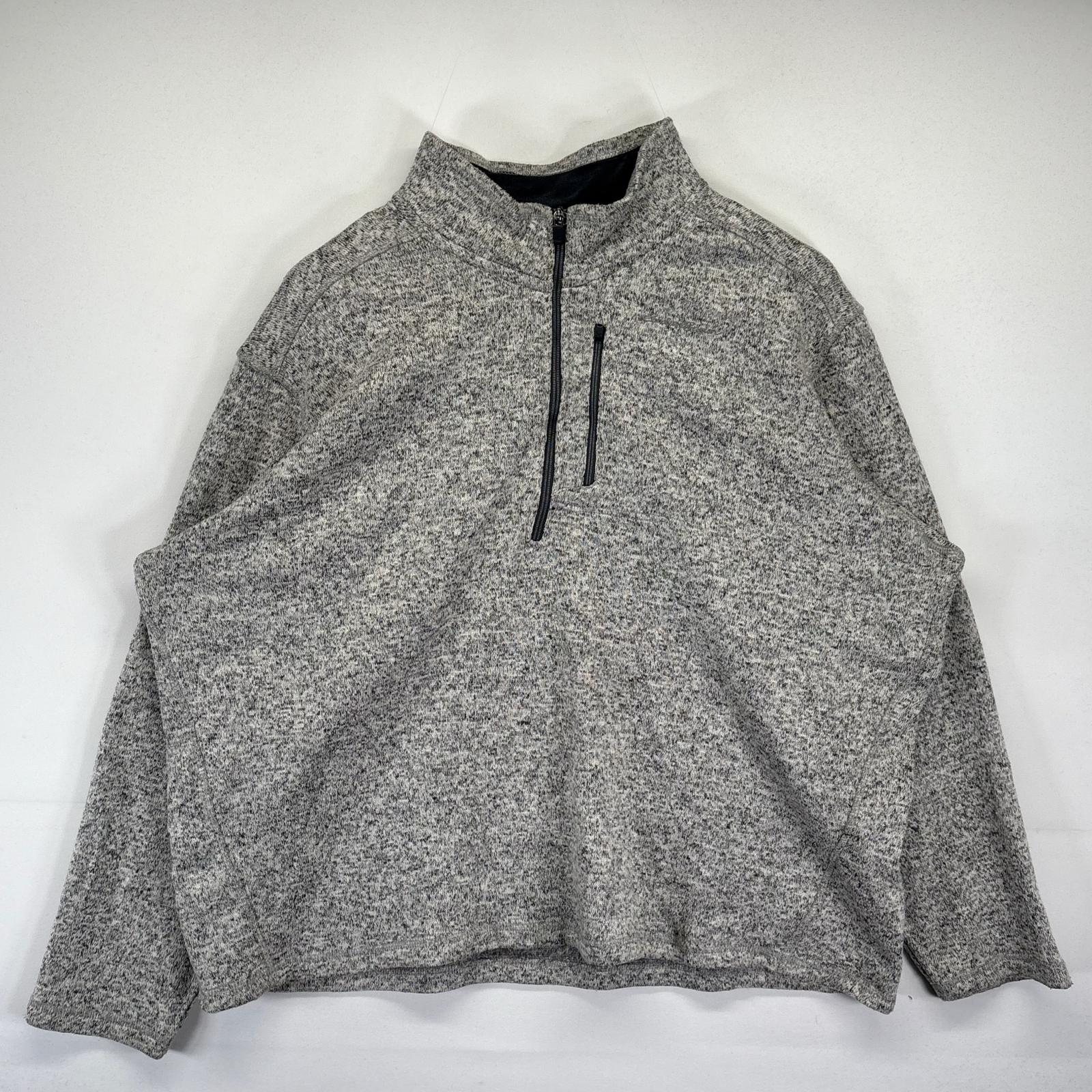 古着 エディー・バウアー Eddie Bauer フリースジャケット 大きいサイズ ニット生地 プルオーバー 無地 アウトドア 2XL グレー系 メンズ 【中古】