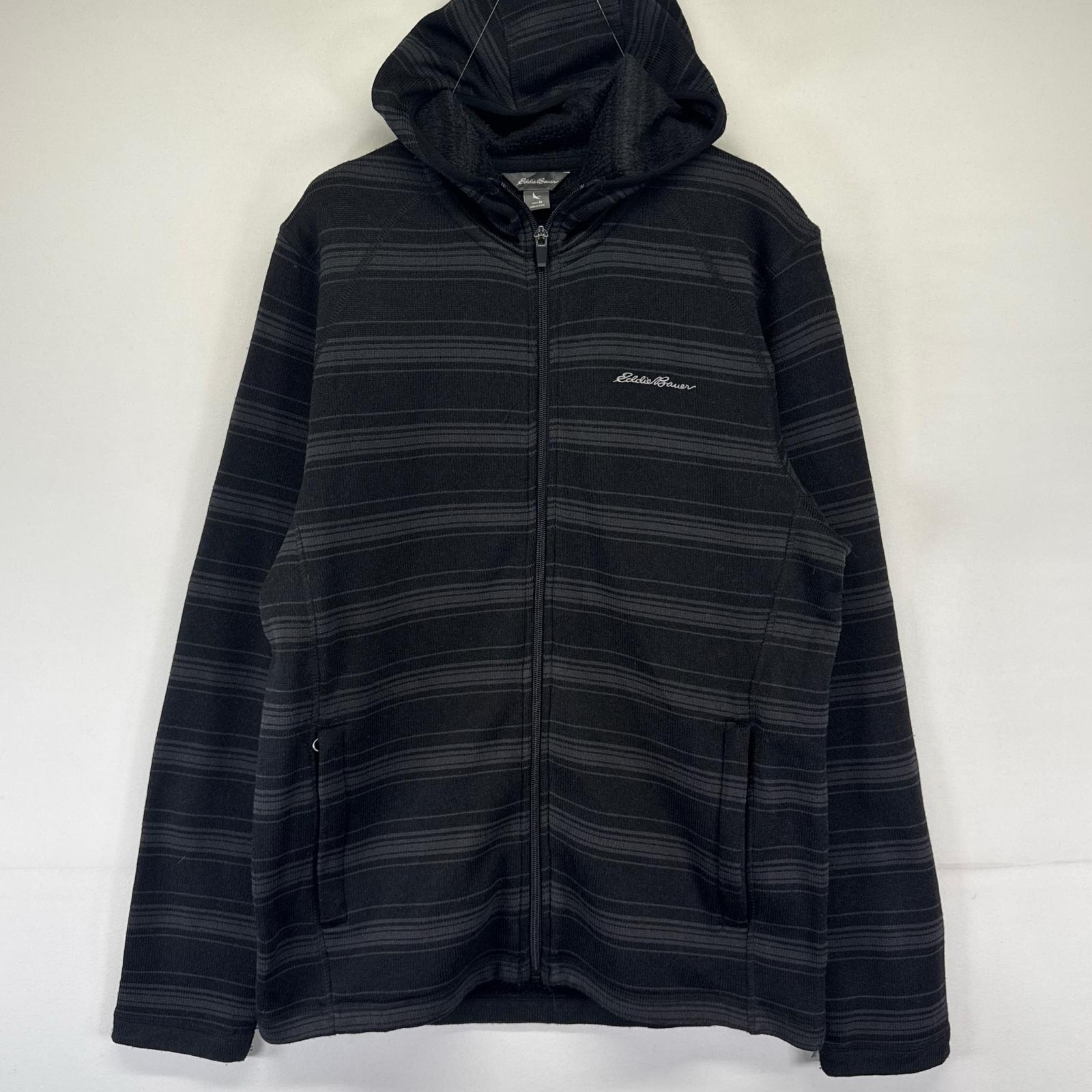 乐天商城 - 古着 エディー・バウアー Eddie Bauer ジャケット フーディ フルジップ ワンポイントロゴ M ブラック系 メンズ 【中古】