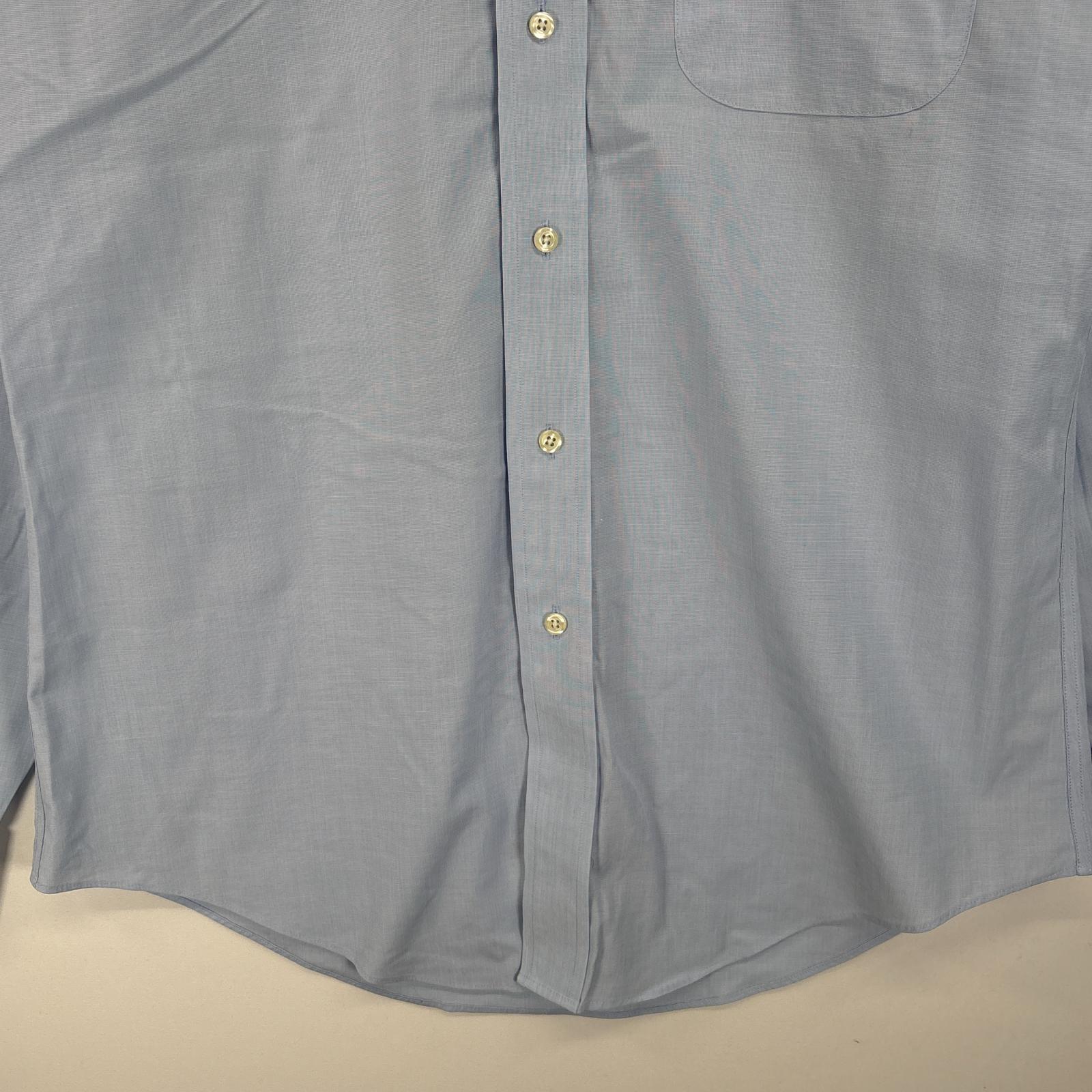 古着 ブルックスブラザーズ Brooks Brothers 長袖シャツ ボタンダウンシャツ ボタンシャツ 胸ポケ 15 4/5 S-M サックスブルー 無地 メンズ 【中古】